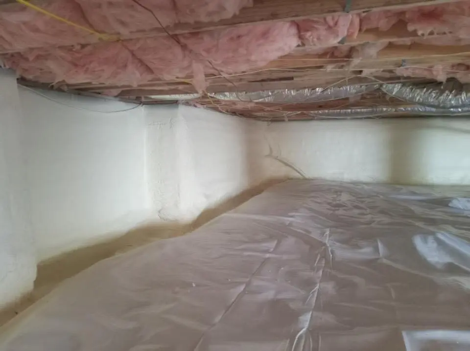 Crawl space encapsulation with closed-cell spray foam for Attic Insulation in St. Peter